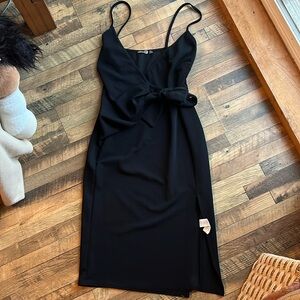 Boohoo black Wrap Dress